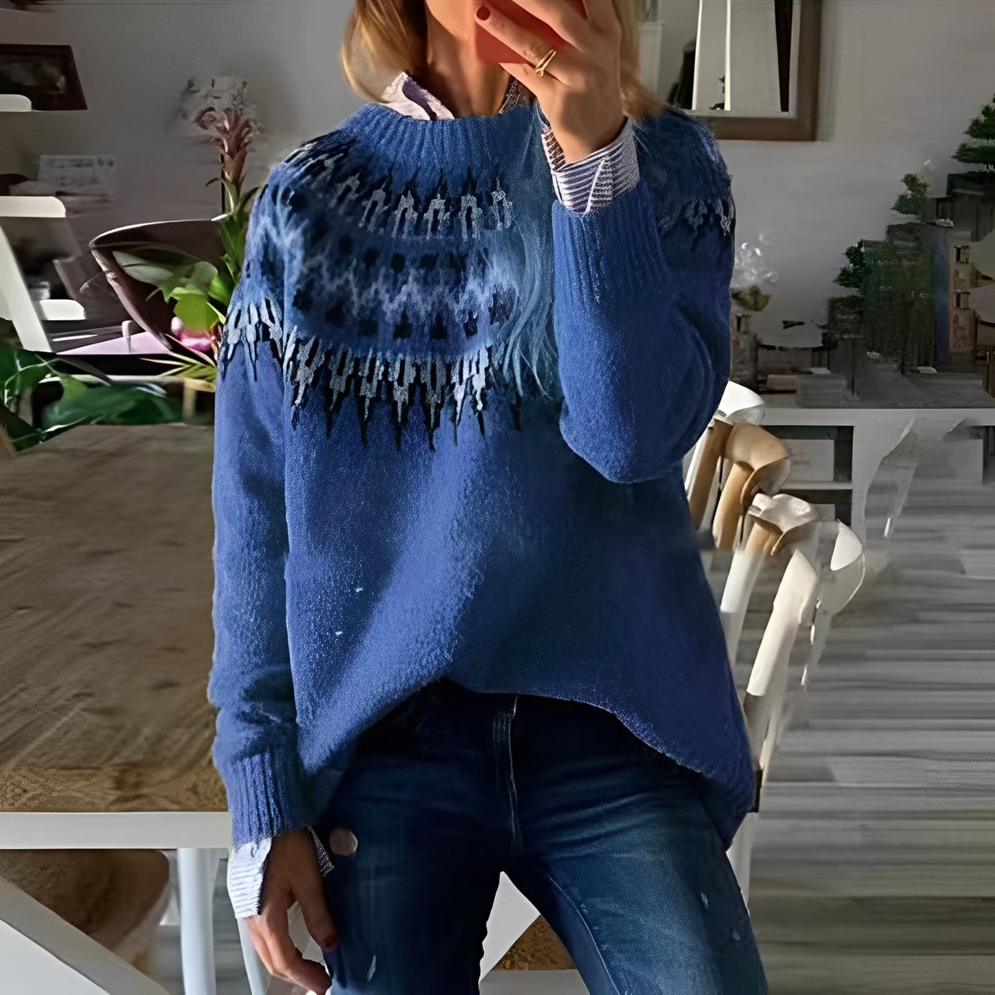 Margery - Classico maglione caldo di lana per donne