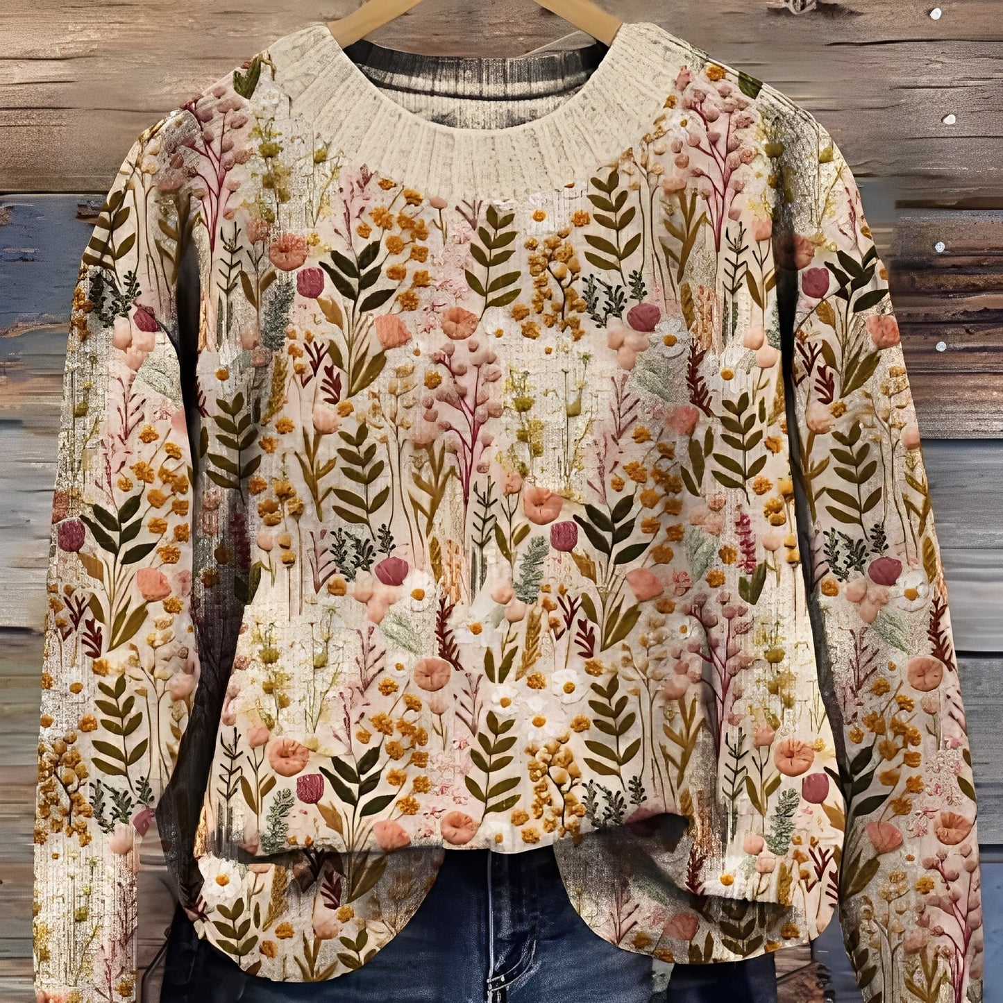 Eunice - Classico Maglione di Lana con Stampa per Donne