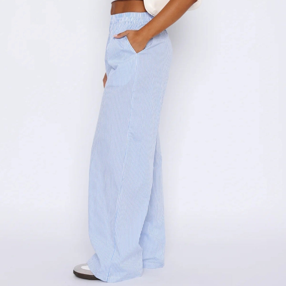 Elis – Pantaloni Donna Gamba Larga a Vita Alta