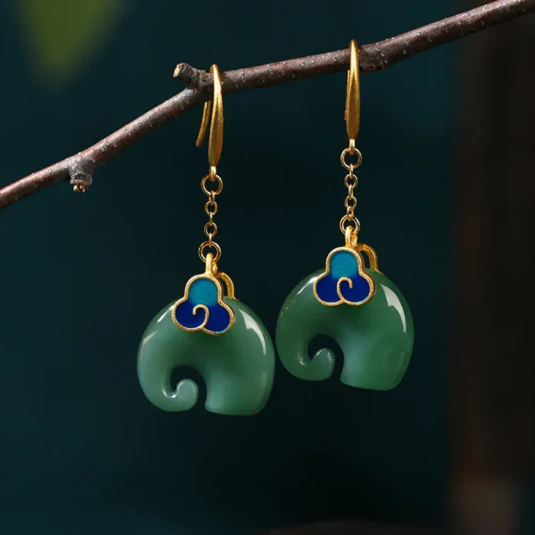 Orecchini chic retrò a forma di elefante