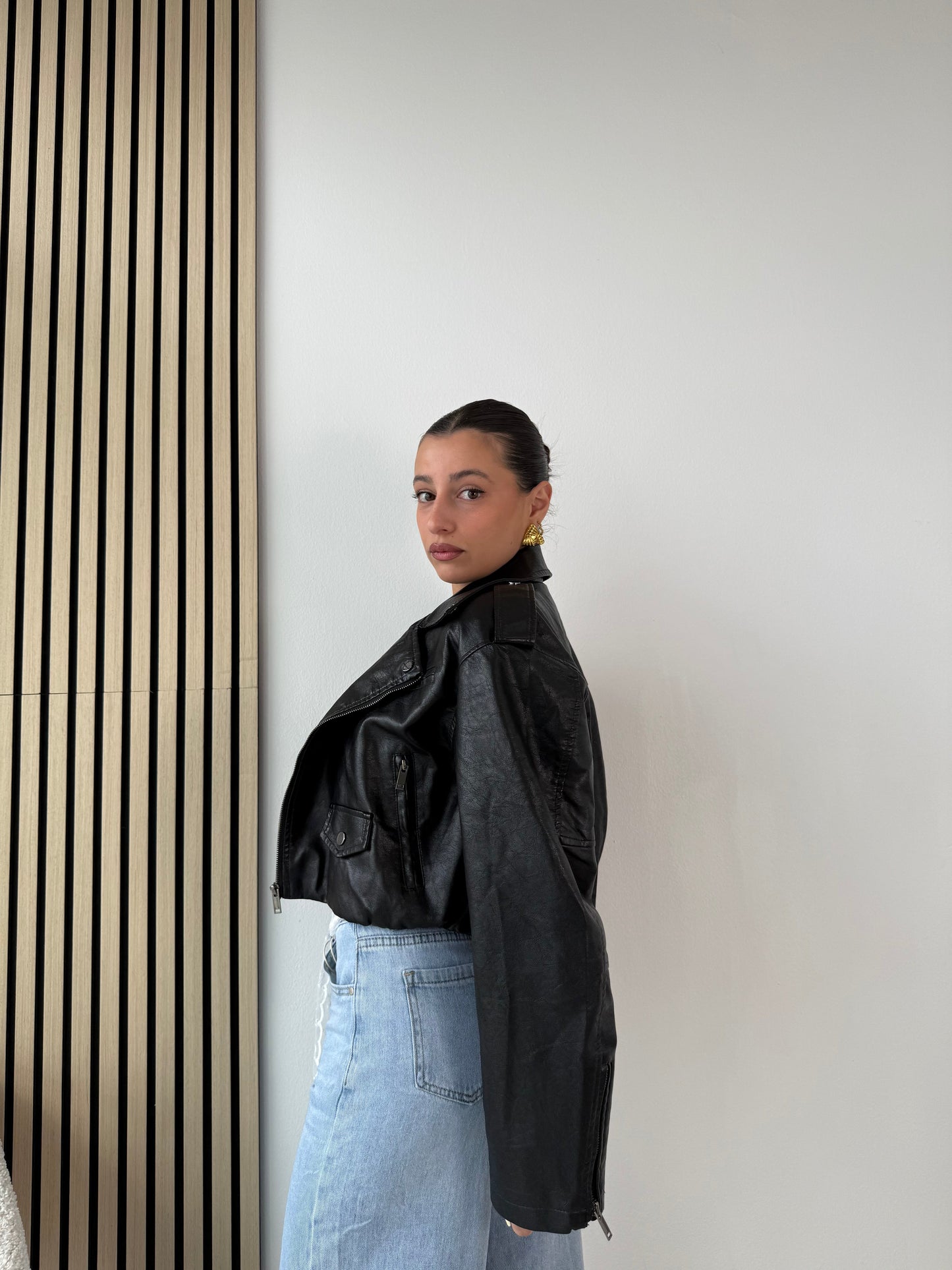 Chiodo in ecopelle a bomber