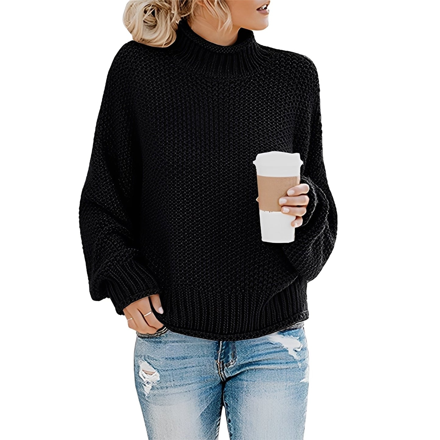 Evalyn - Maglione casual a collo alto per donne