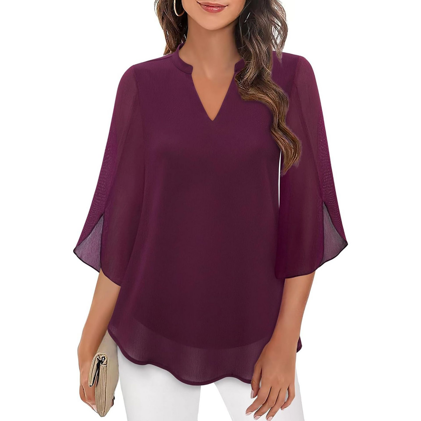 Ella - Blusa comoda con maniche aperte