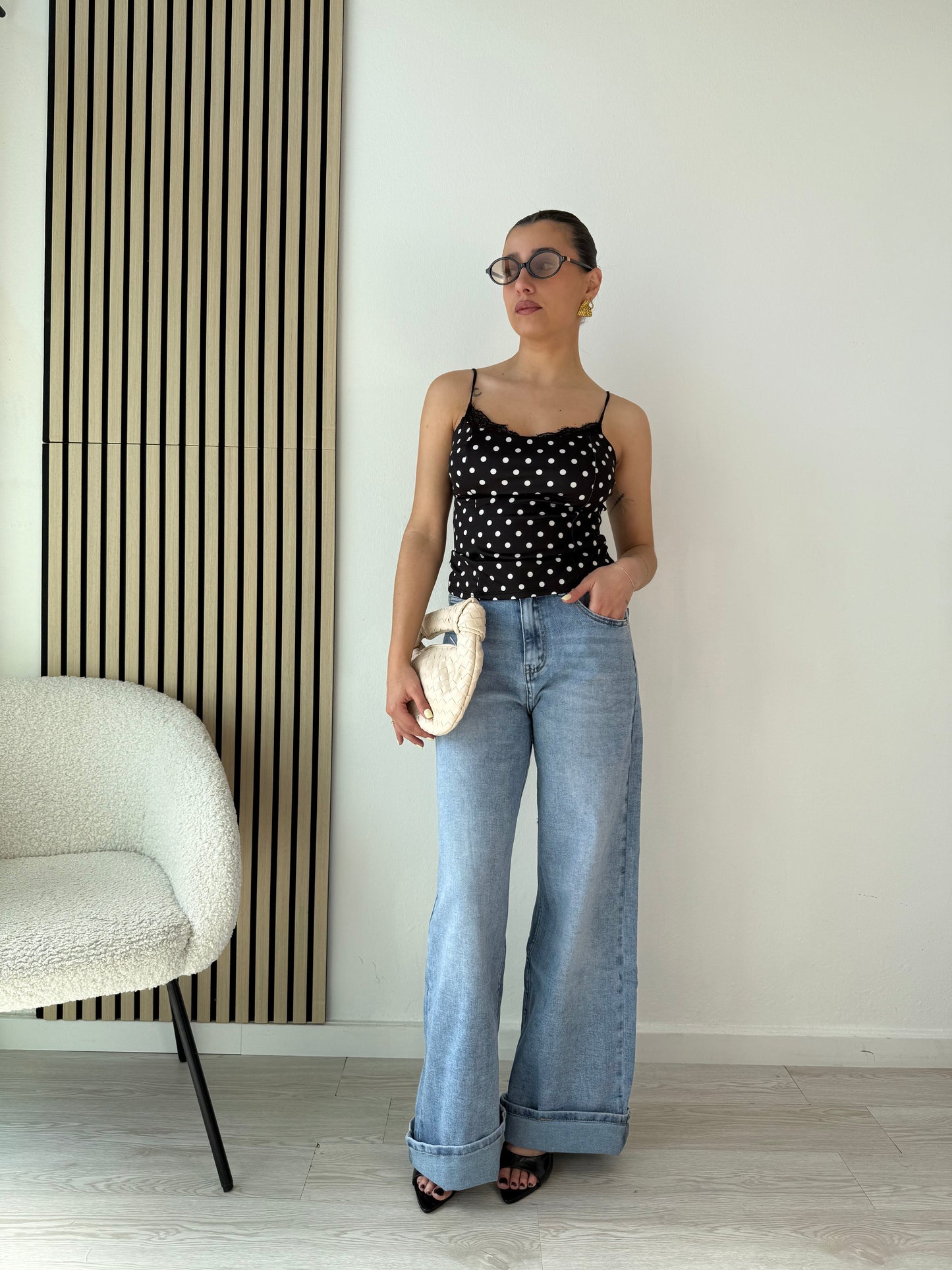Jeans palazzo extra lunghi