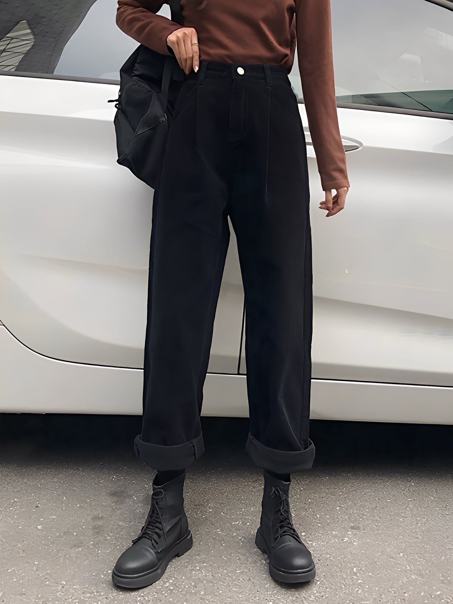 Shelbie - Pantaloni classici a gamba larga in velluto a coste per donne