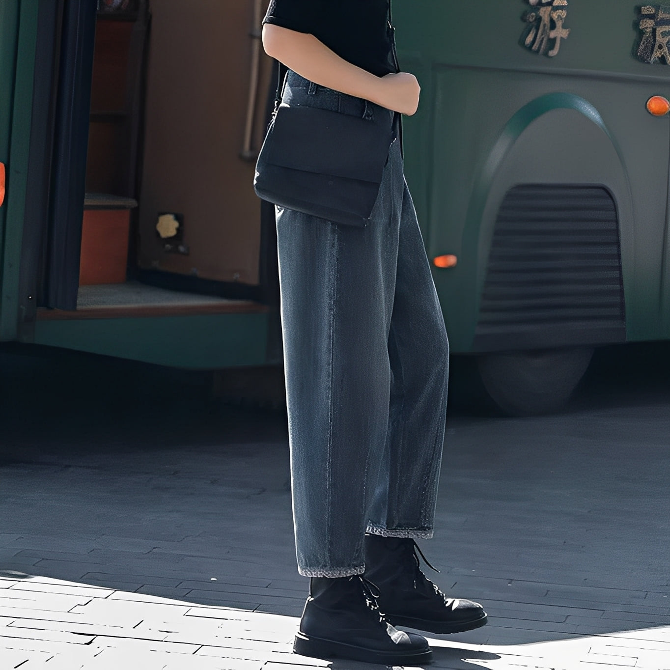 Shirlee - Eleganti pantaloni di jeans a vita alta per donne