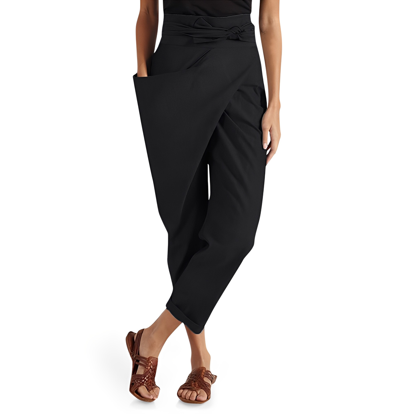 Courteney - Pantaloni harem casual a vita alta per donne