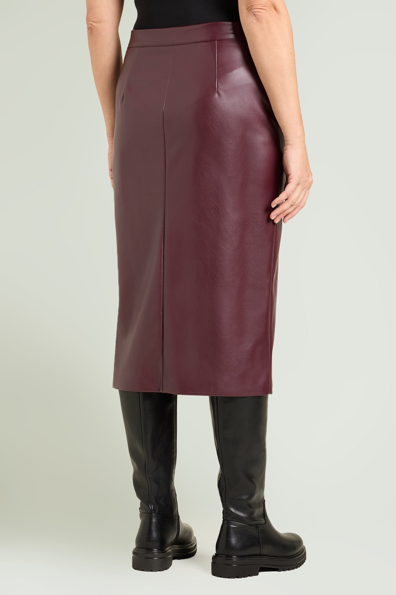 LONG COATED-FABRIC SKIRT