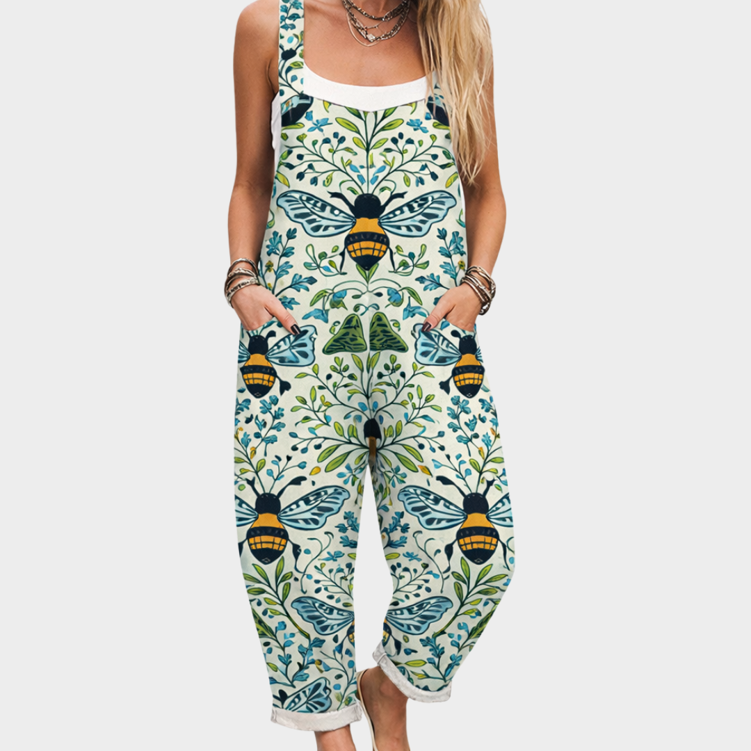DENISE | TIMELESS BEE FLORAL ART OVERALLS