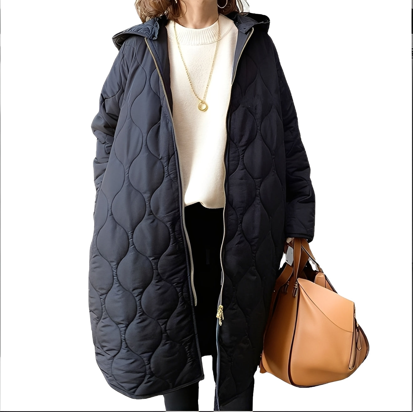Krystine - Cappotto Parka casual con cappuccio per donne