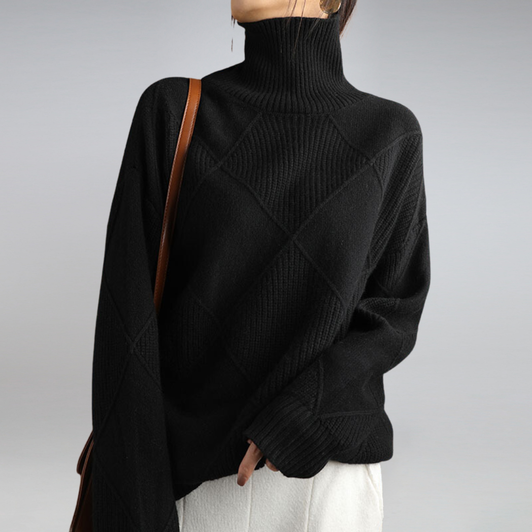 Ashlie - Comodo, caldo maglione a collo alto per donne