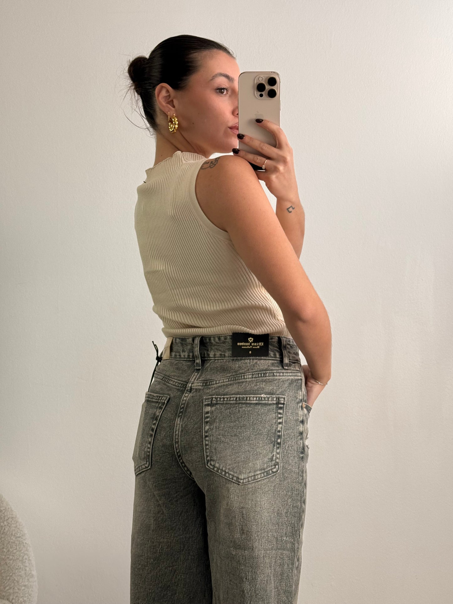 Body a costine con strass