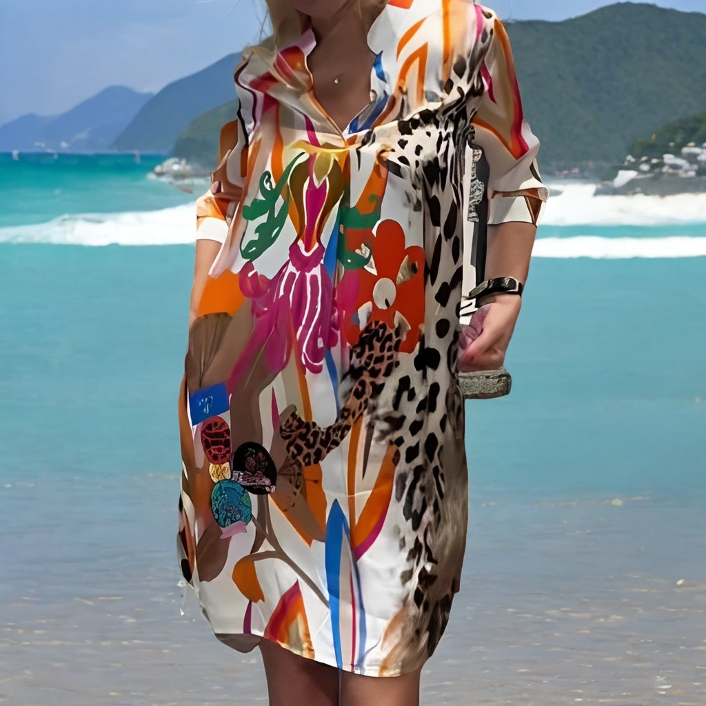 Ariel - Abito camicia da spiaggia morbido per donne