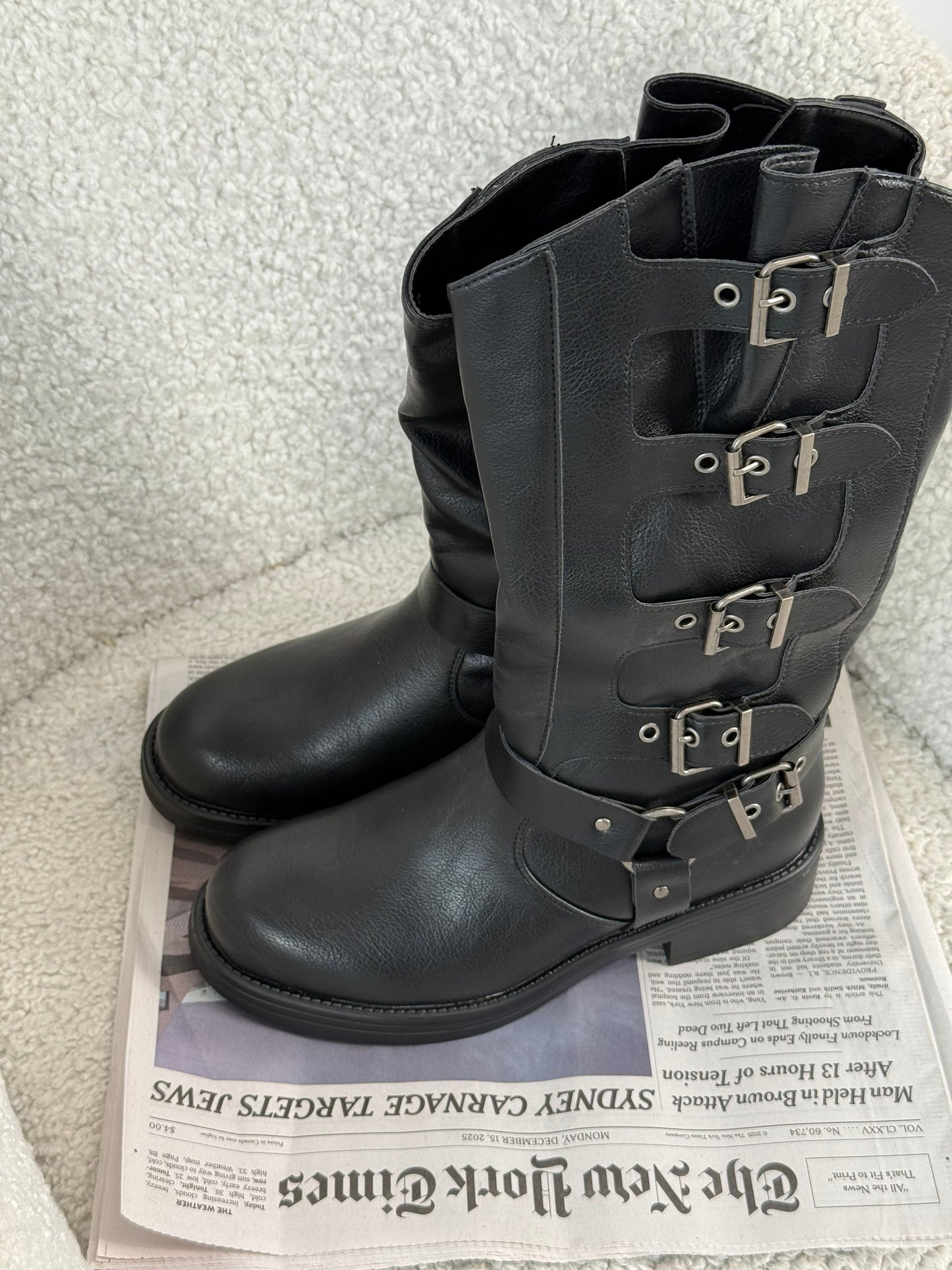 Biker boots in ecopelle