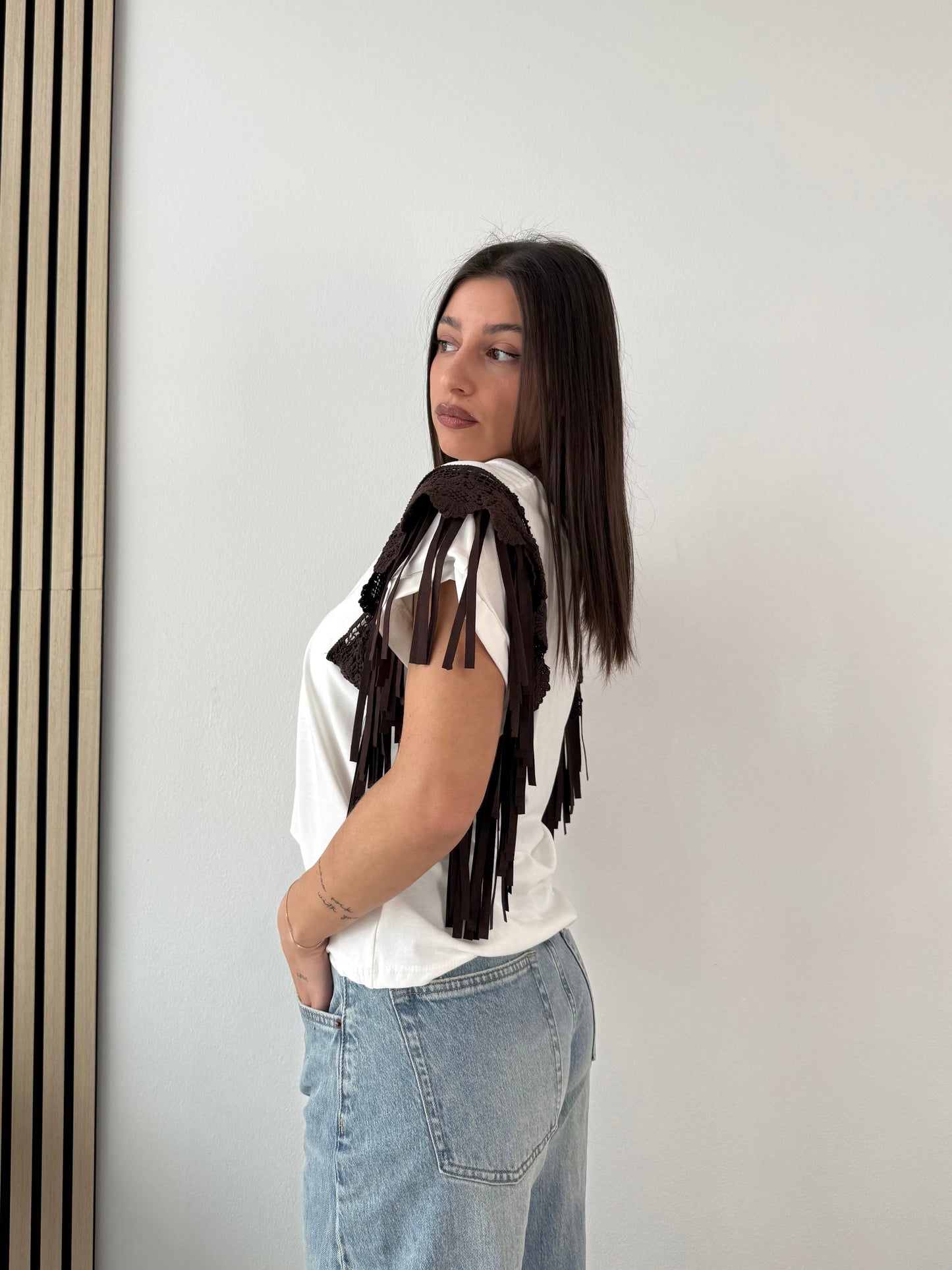 T-shirt con frange