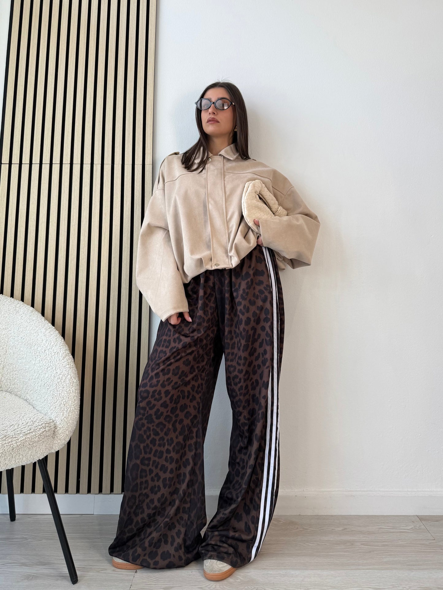 Bomber in pelle scamosciata TREND beige