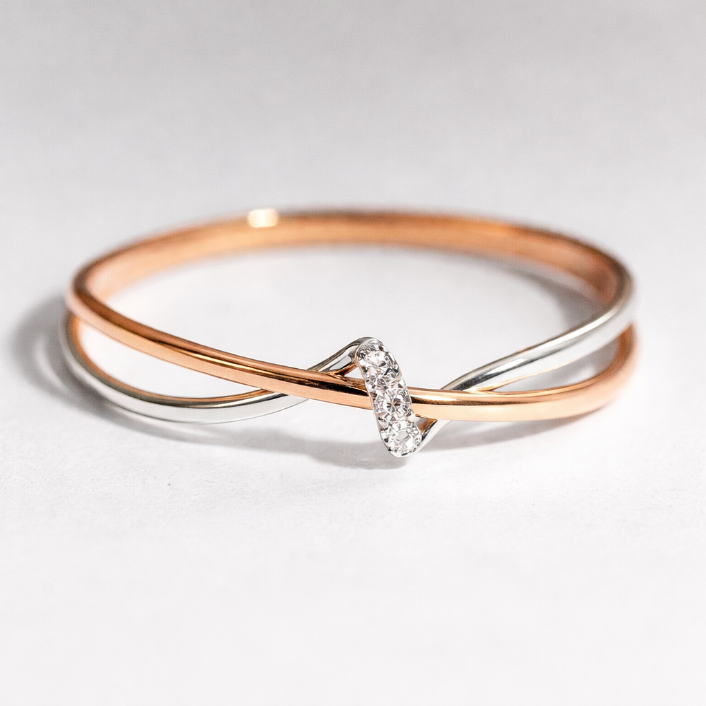 Vintage Intertwined Gold and Silver Ring