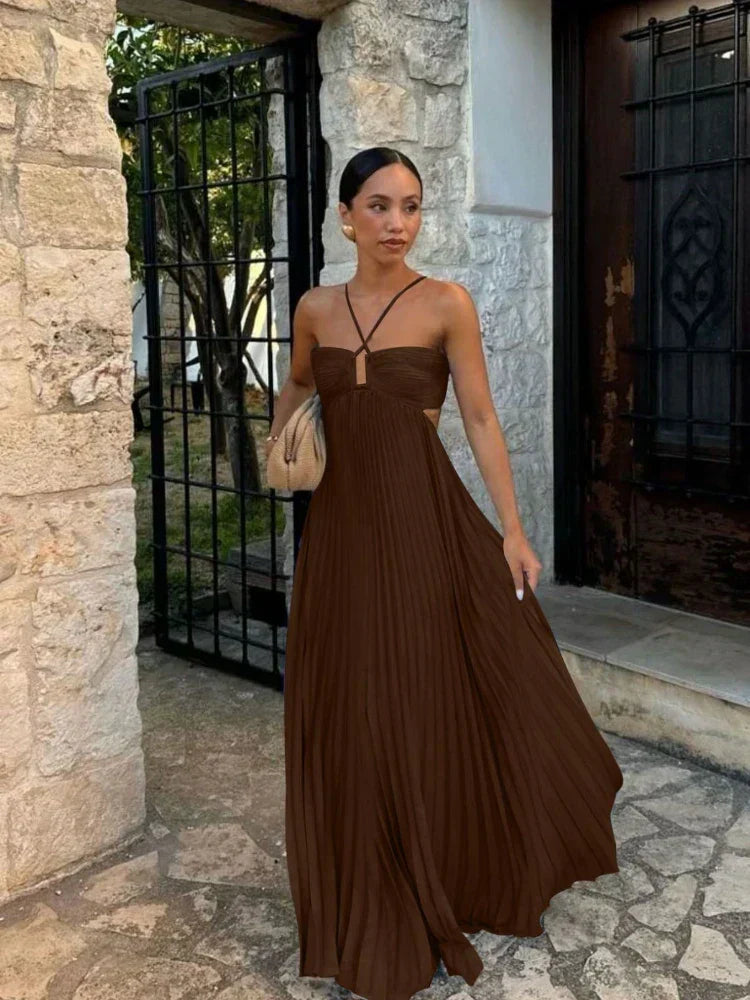Ayelet - Abito Lungo a Pieghe, Versatile ed Elegante
