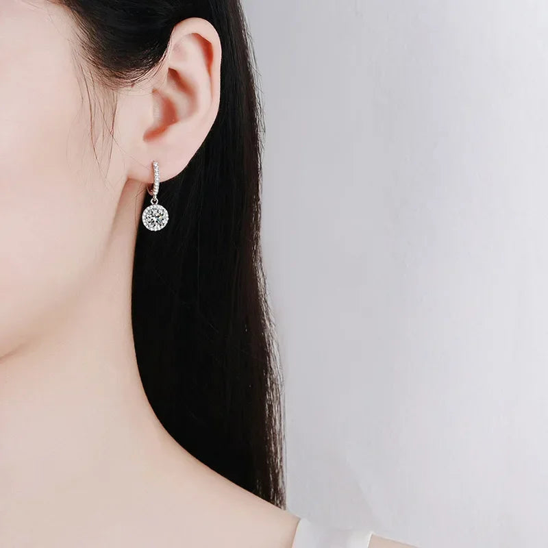 Orecchini in Argento Sterling con Moissanite da 1 carato