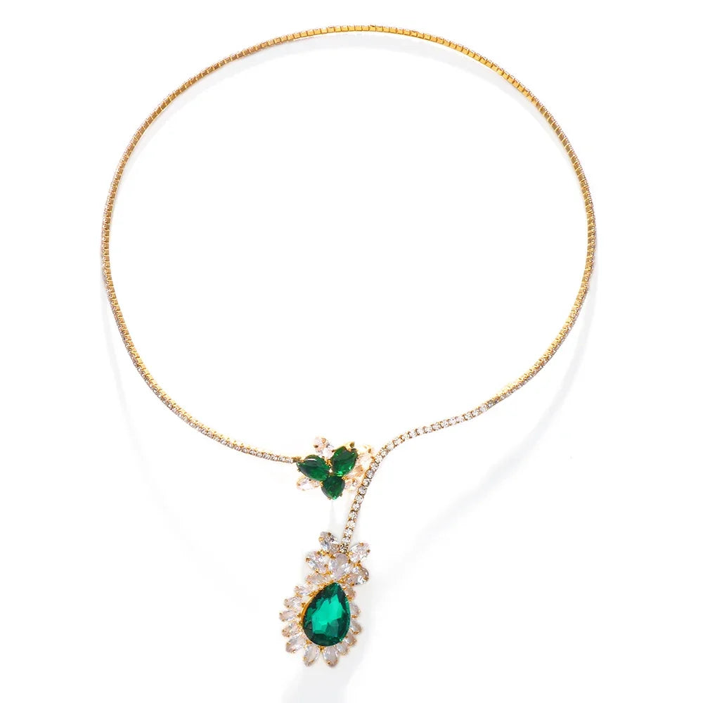 Emerald Bloom Vintage Necklace