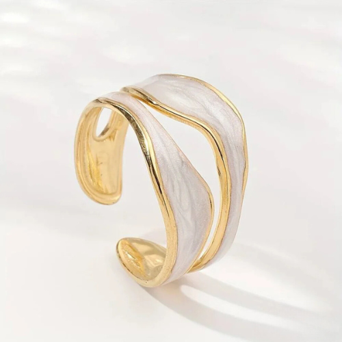 Open Gold-Plated Wave Ring