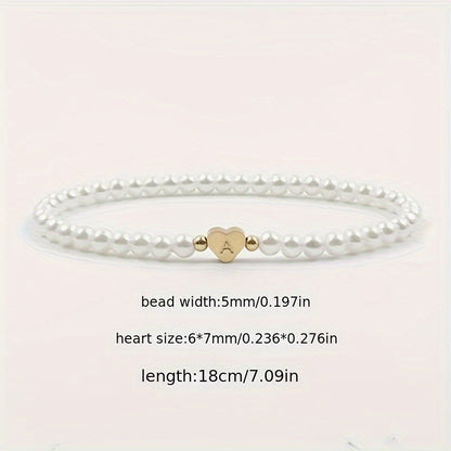 Chic Heart Initial Bracelet (A–Z)