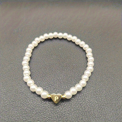 Chic Heart Initial Bracelet (A–Z)
