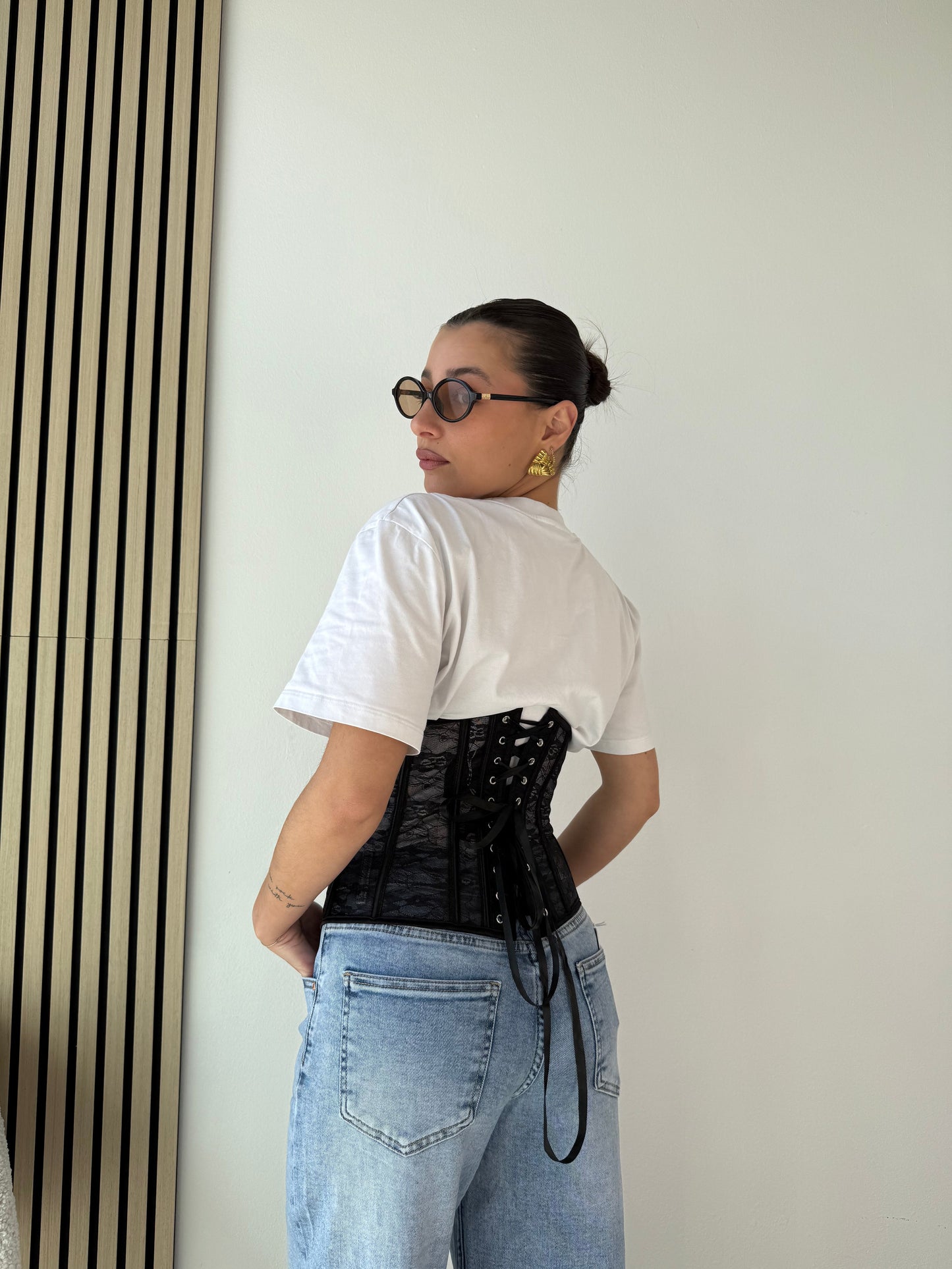 Lace-up back corset