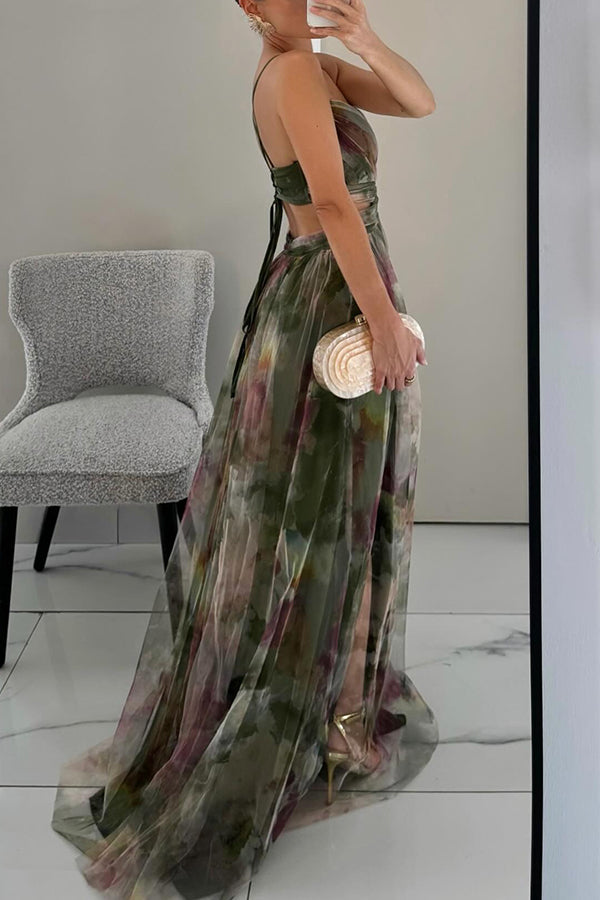 Eléna – Abito Lungo in Tulle Floreale | Invitata Matrimonio