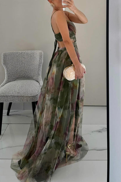 Eléna – Abito Lungo in Tulle Floreale | Invitata Matrimonio