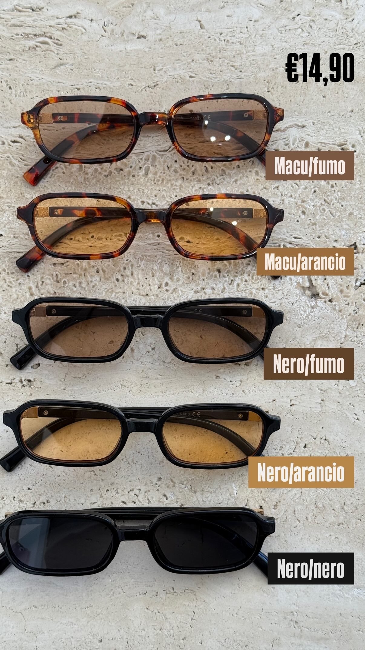 Occhiali rettangolari di tendenza