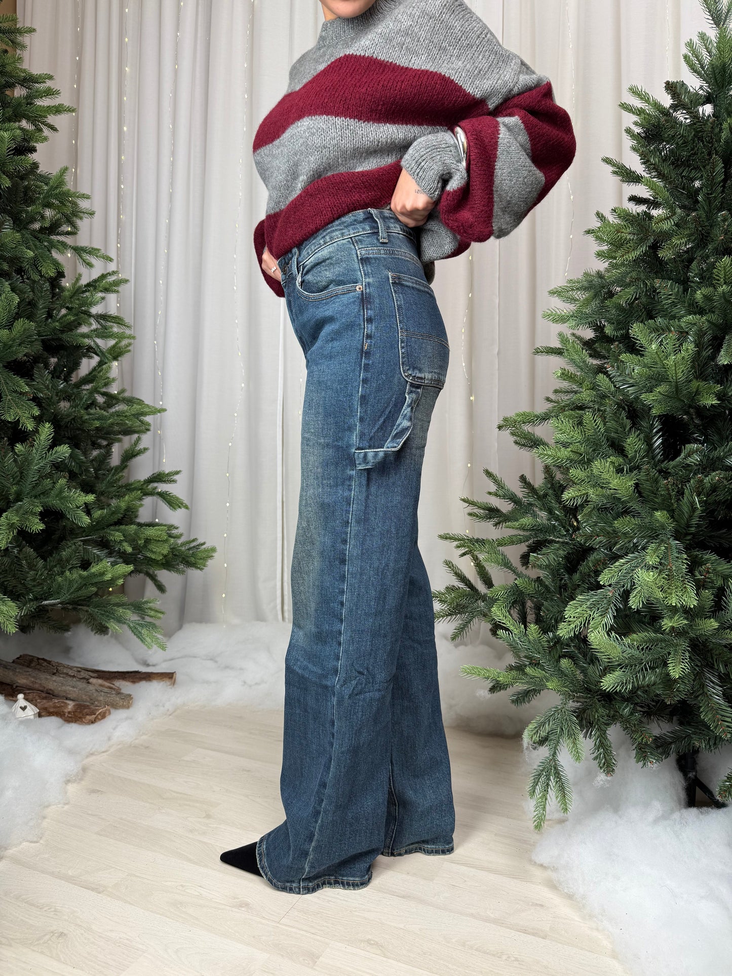 Jeans cargo blu