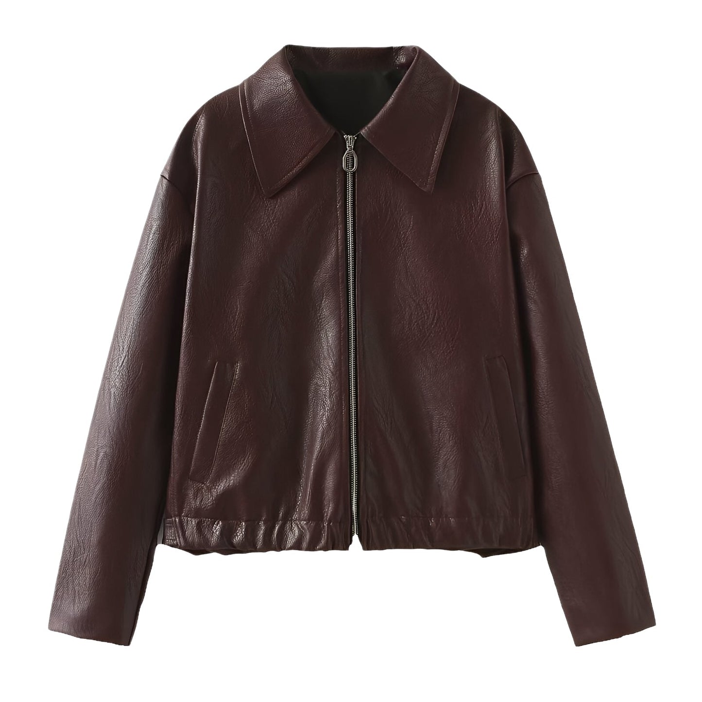 Lesley - Giacca in pelle moderna con cerniera per donne