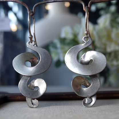 Sterling Silver Vintage Spiral Earrings