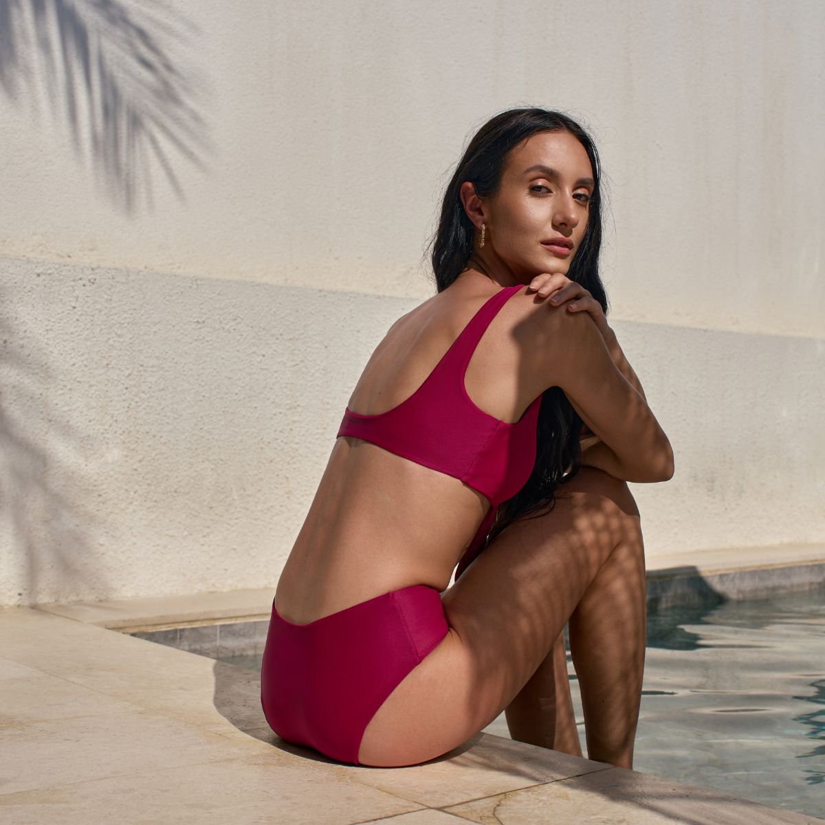 Bikini Rosa Lift Up - Parte superiore e inferiore - Borgogna