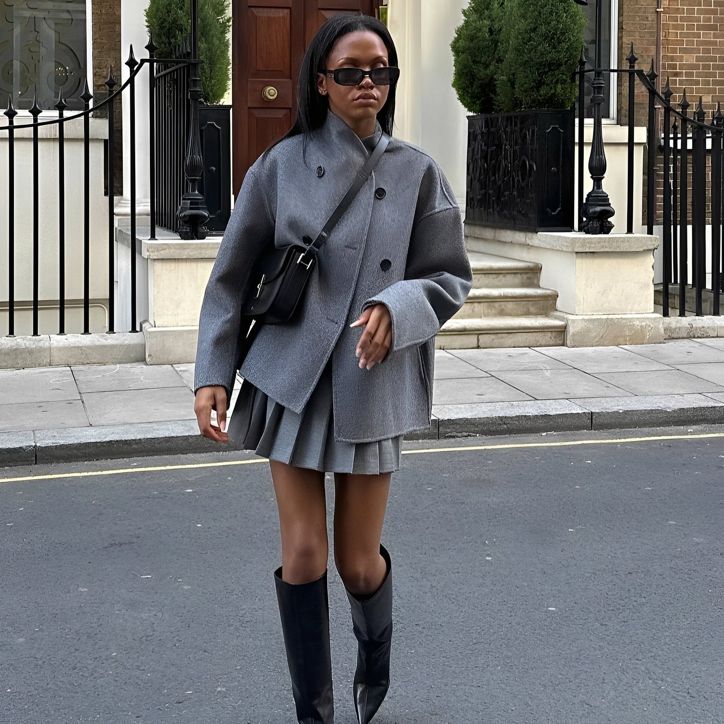 Eustacia - Giacca doppiopetto ampia per donne