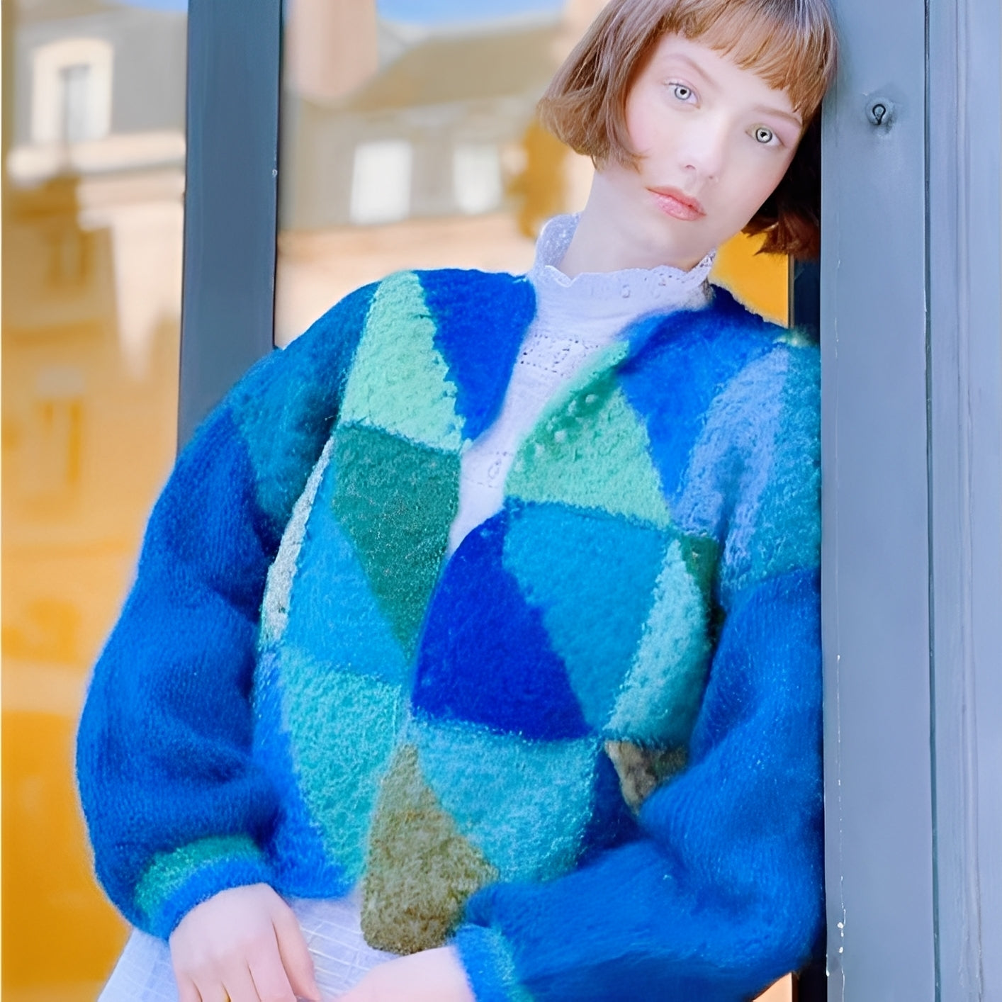 Luna - Maglione caldo con colori a contrasto per donne 