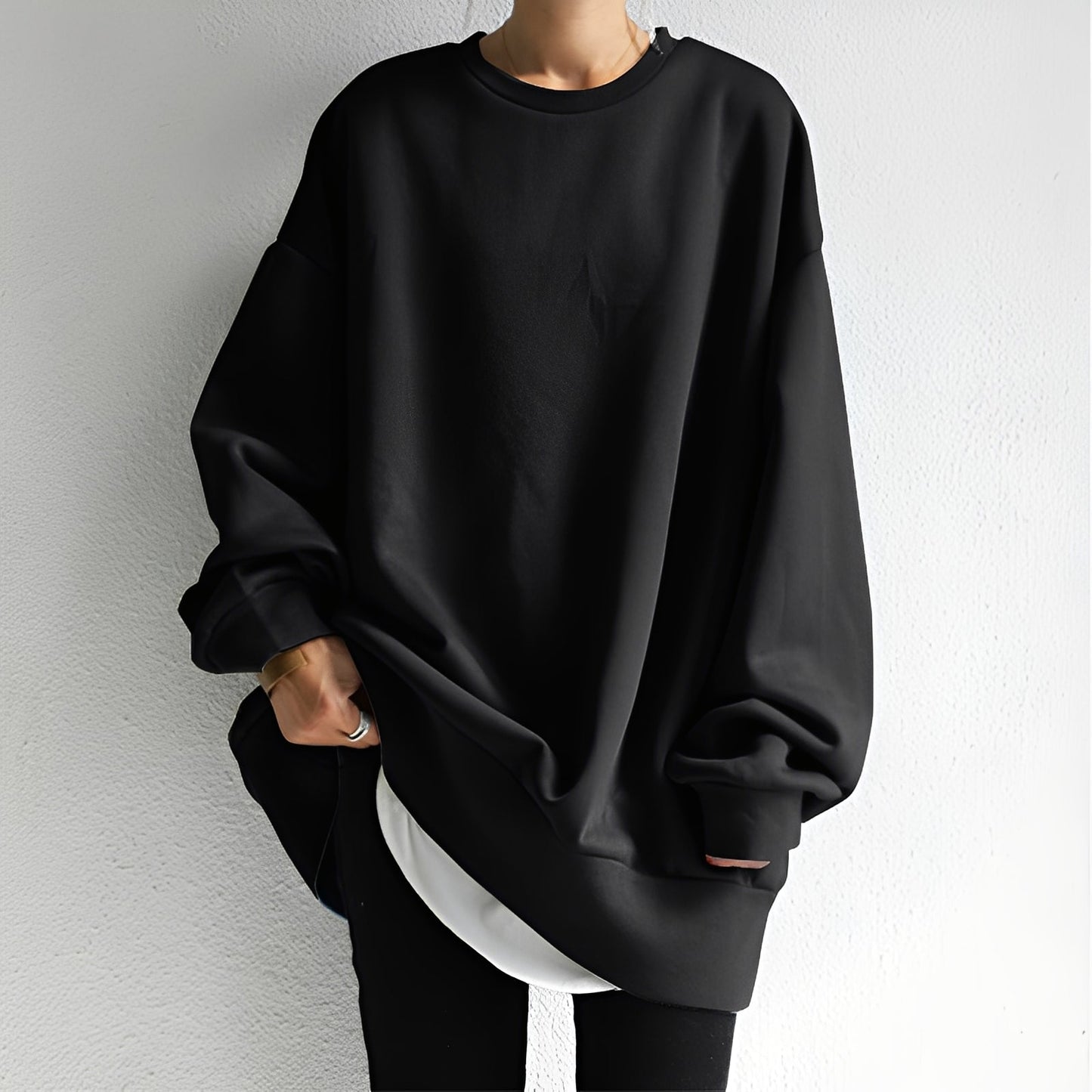 Andrina - Maglione oversize con scollo rotondo per donne