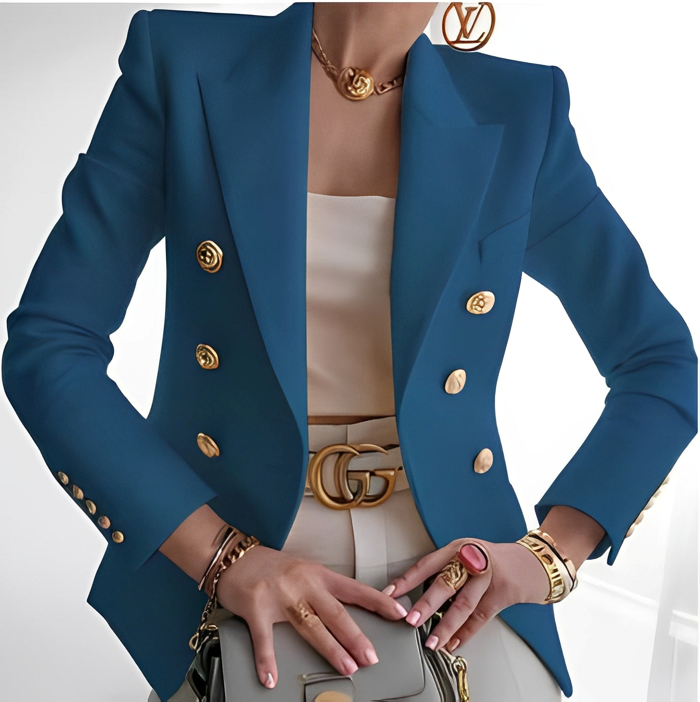 Raschelle - Classico Blazer con Bottoni per Donne 