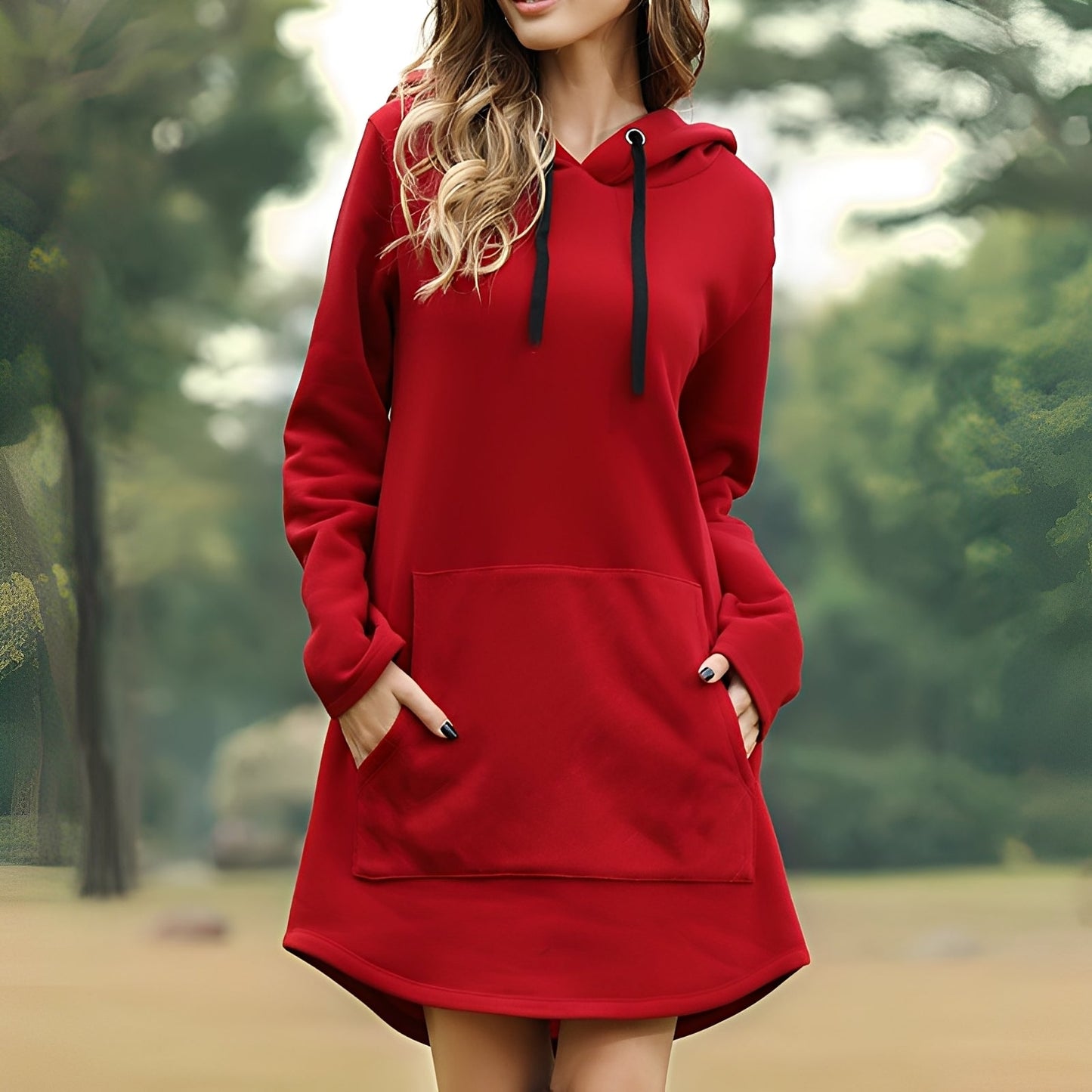 Glenna - Abito con cappuccio a maniche lunghe per donne
