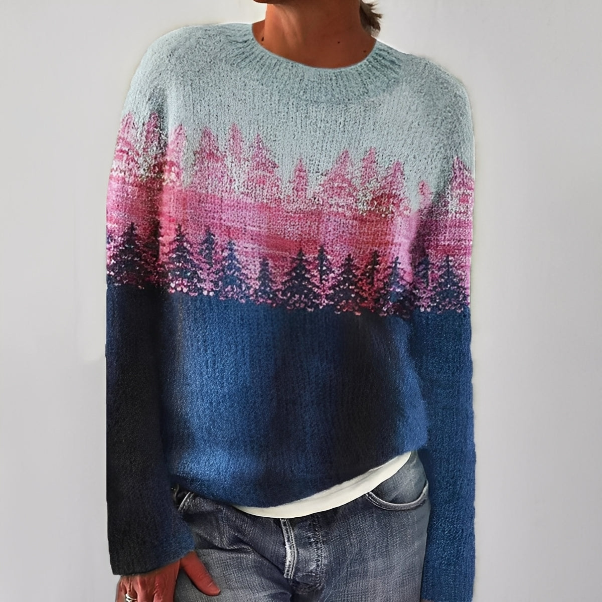 Heather - Classico Maglione a Maglia con Motivo per Donne 