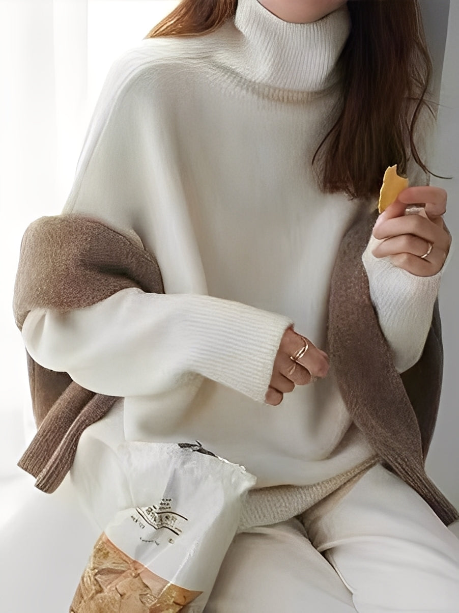 Adrienne - Elegante maglione a collo alto in cashmere dal taglio morbido