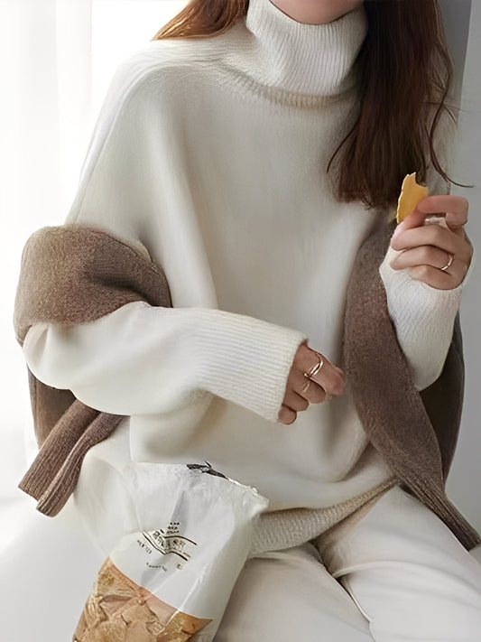 Adrienne - Elegante maglione a collo alto in cashmere dal taglio morbido 