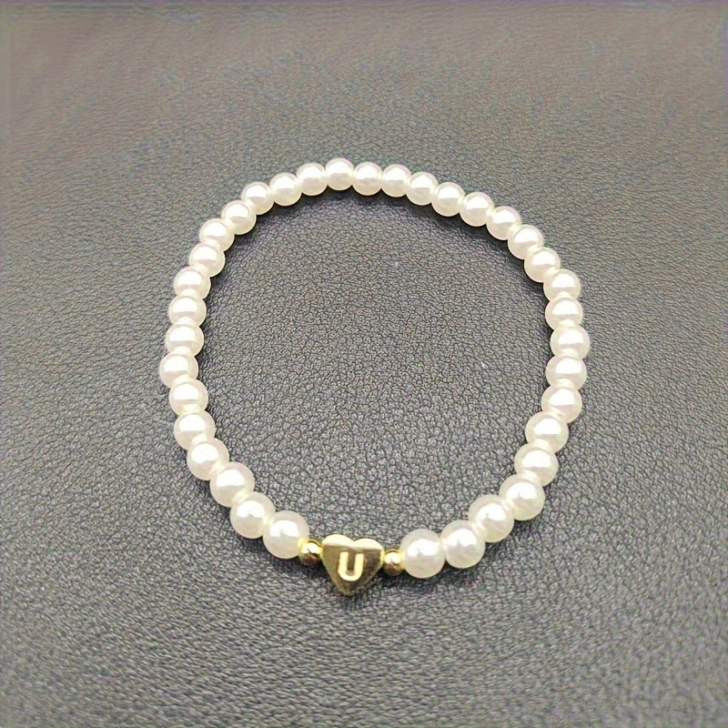 Chic Heart Initial Bracelet (A–Z)