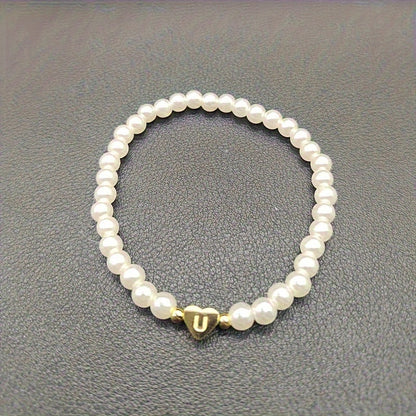 Chic Heart Initial Bracelet (A–Z)
