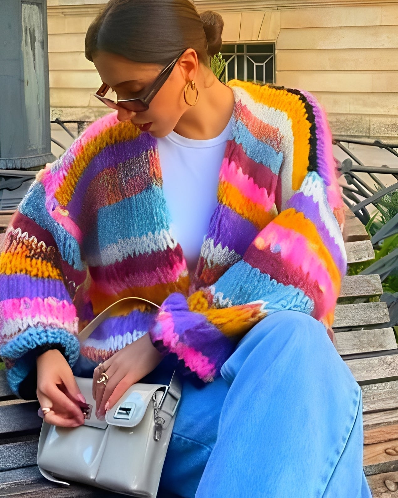 Marlee - Maglione a maglia colorata con righe per donne