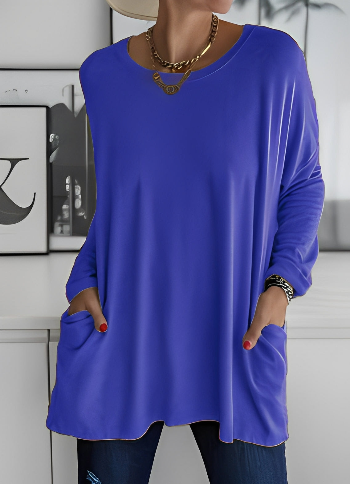 Leola - Maglione casual con tasche per donne 