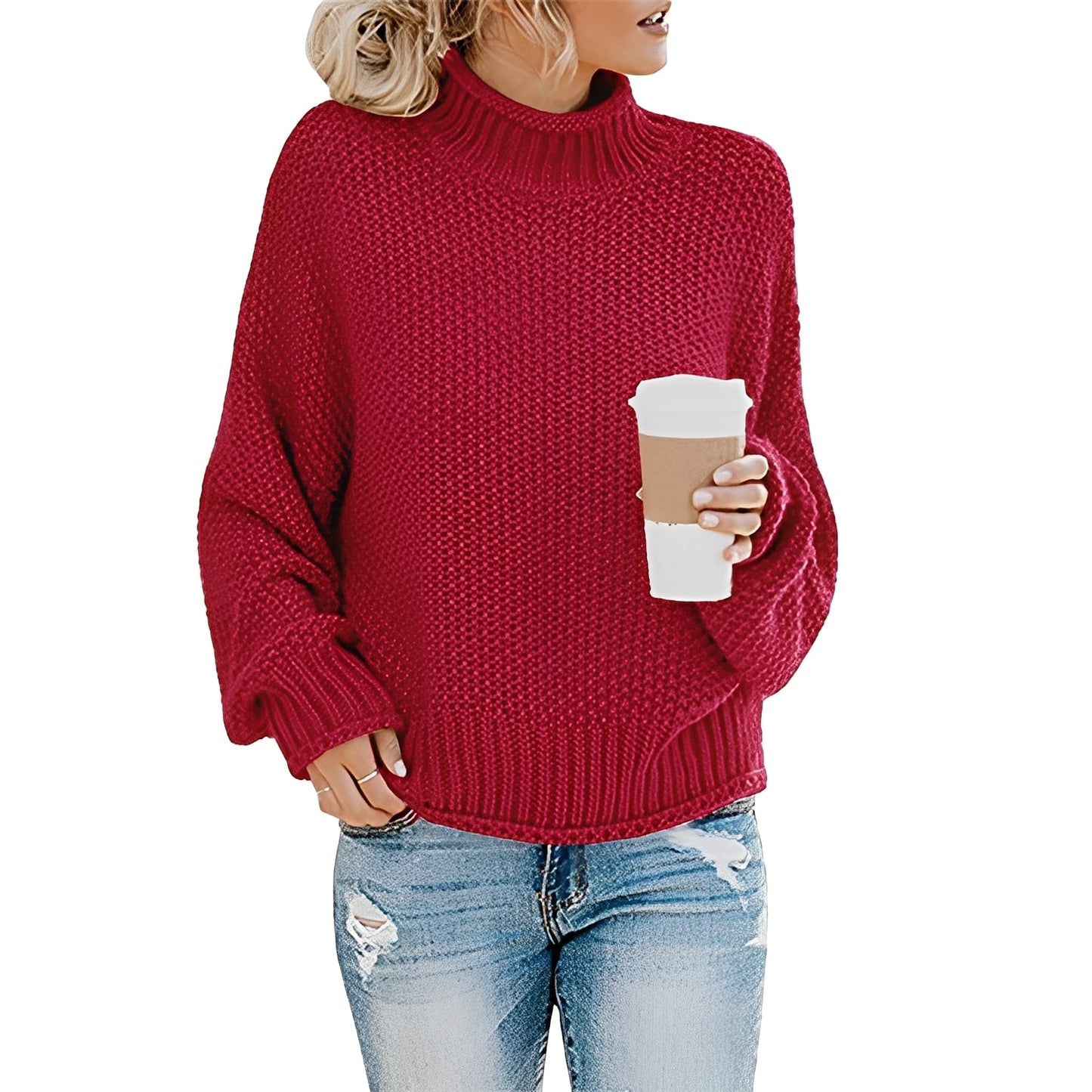 Evalyn - Maglione casual a collo alto per donne