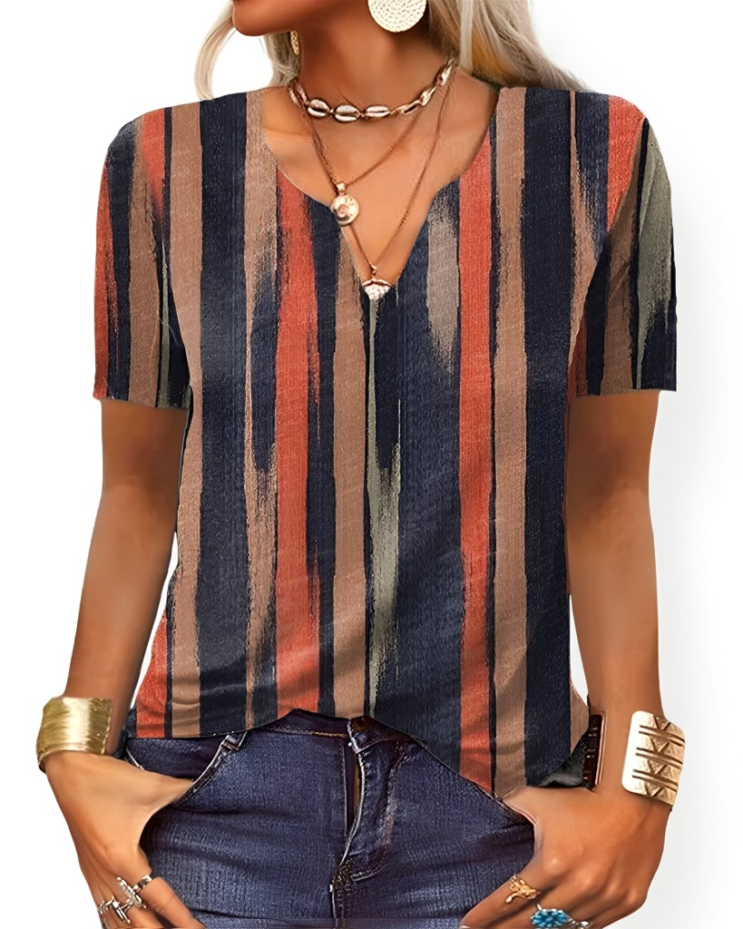 Charlee - Blusa Boho morbida con scollo a V per donne 
