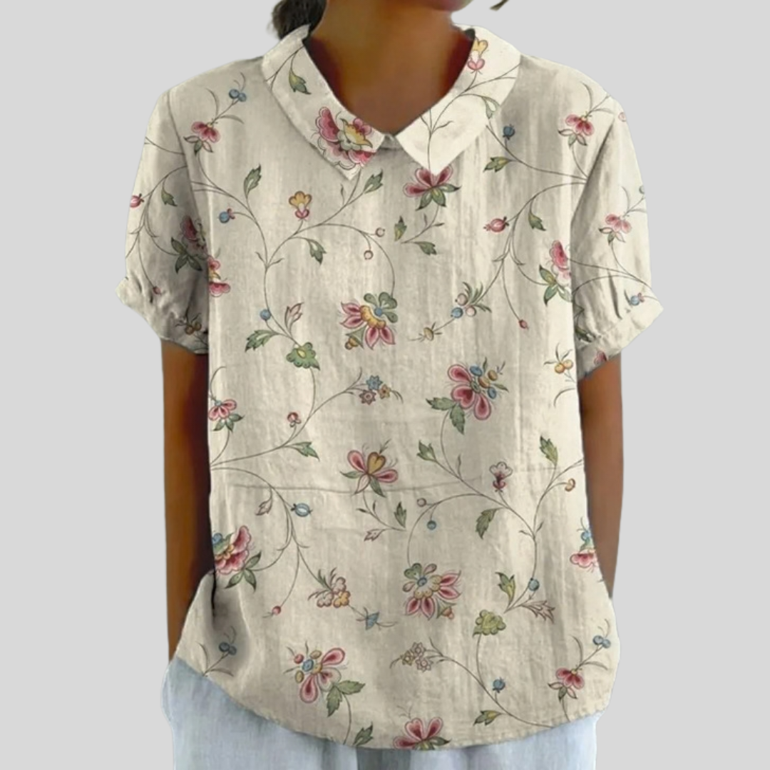 Top Elegante con Motivo Floreale